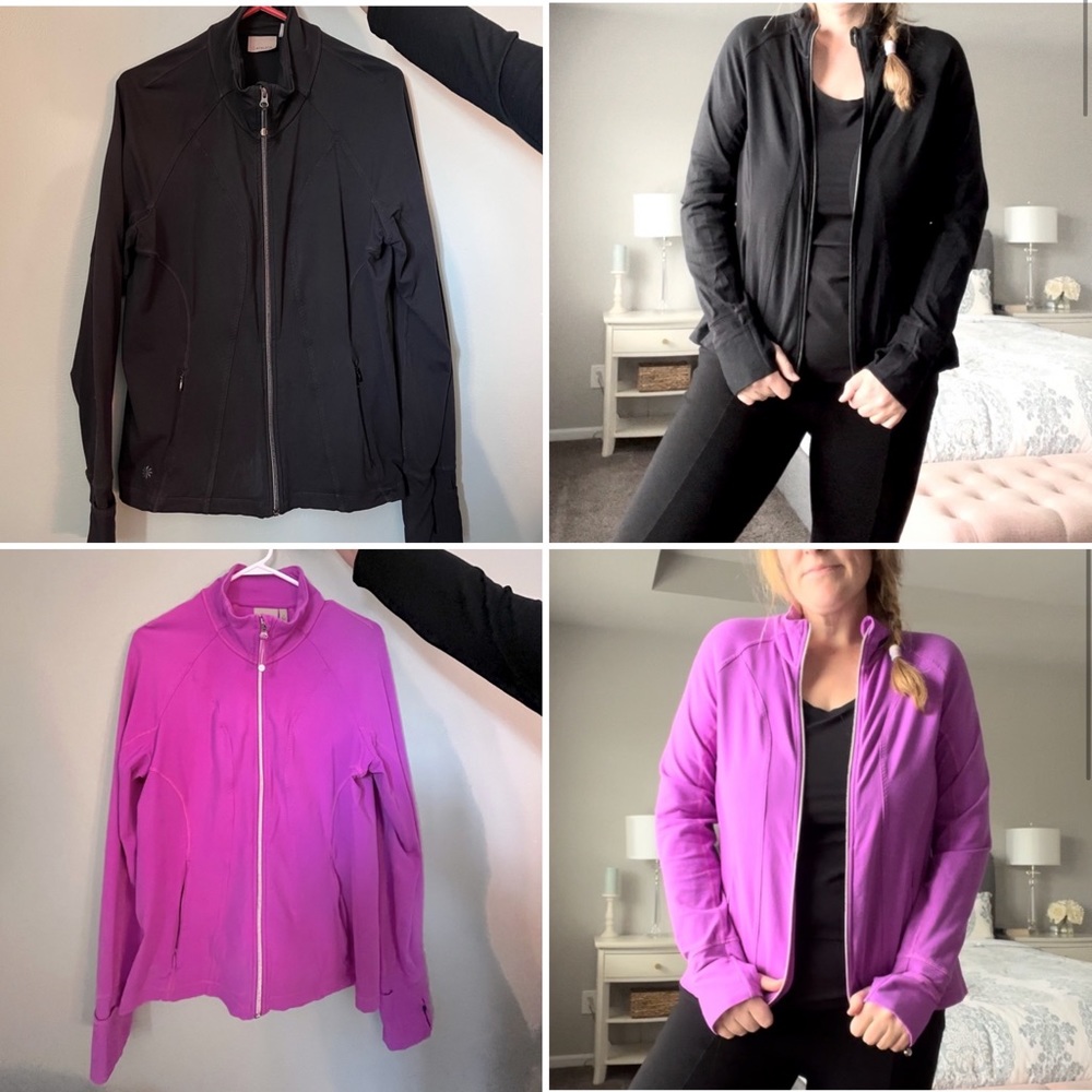 2 BUNDLE: XL athleta hope jackets (black and purple)